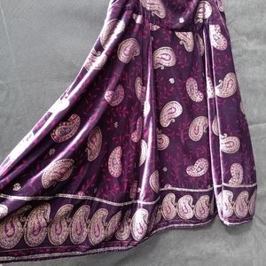 Soft Surroundings Purple Paisley Velvet Skirt